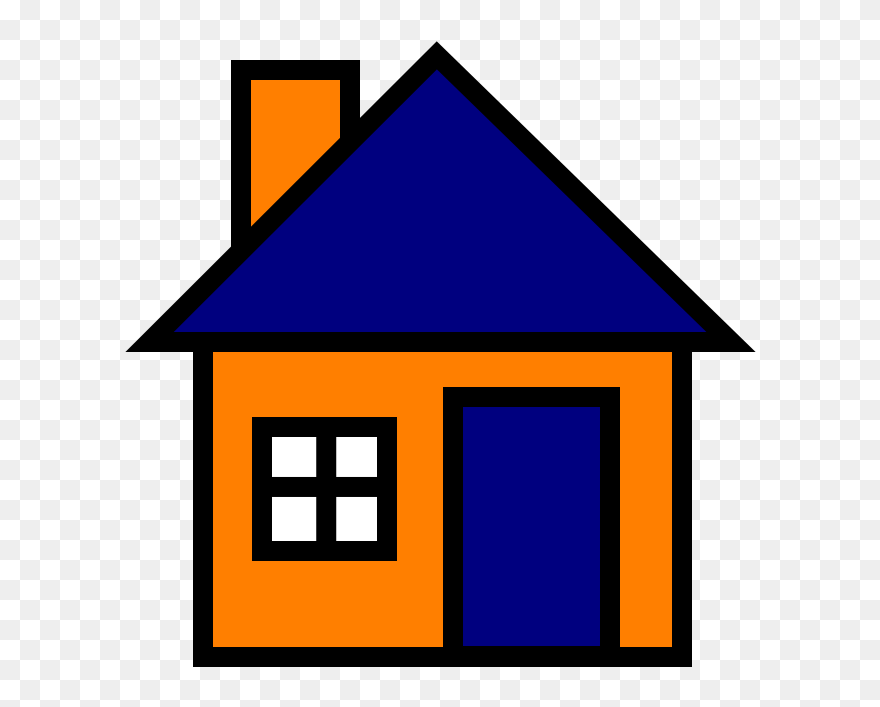 Orange And Blue House Svg Clip Arts - Cartoon House Transparent Background - Png Download