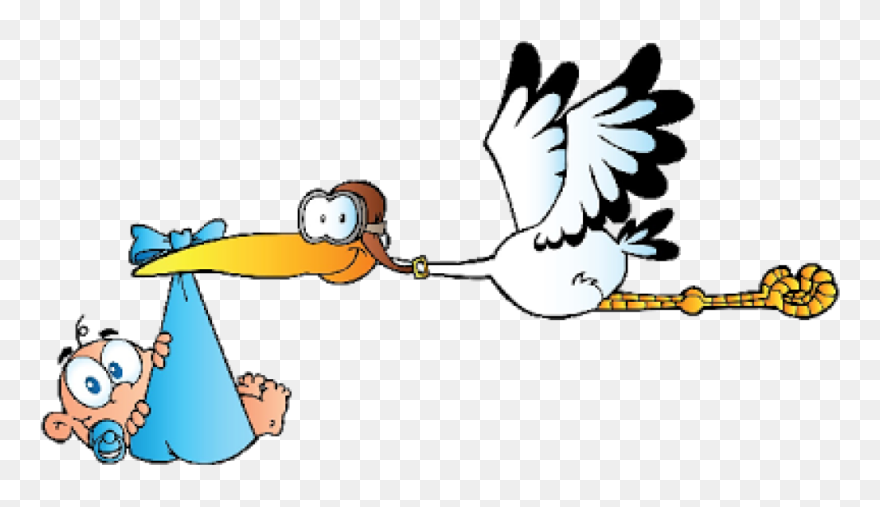 Transparent Free Clipart Babies - Stork And Baby Clipart - Png Download