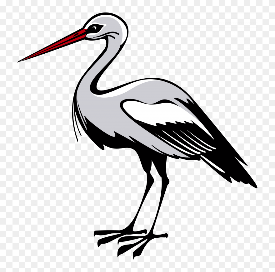Best Free Stork Png Clipart - Clipart Black And White Stork Transparent Png