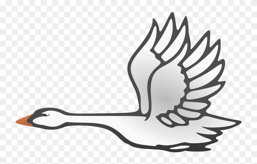 Flying Clipart Vector - Transparent Swan Clipart - Png Download