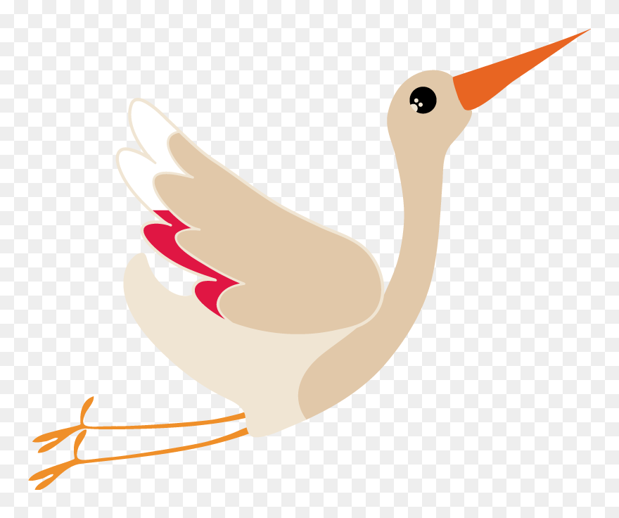 Flying Stork Wall Sticker - Imagens Desenho Cegonha Png Clipart