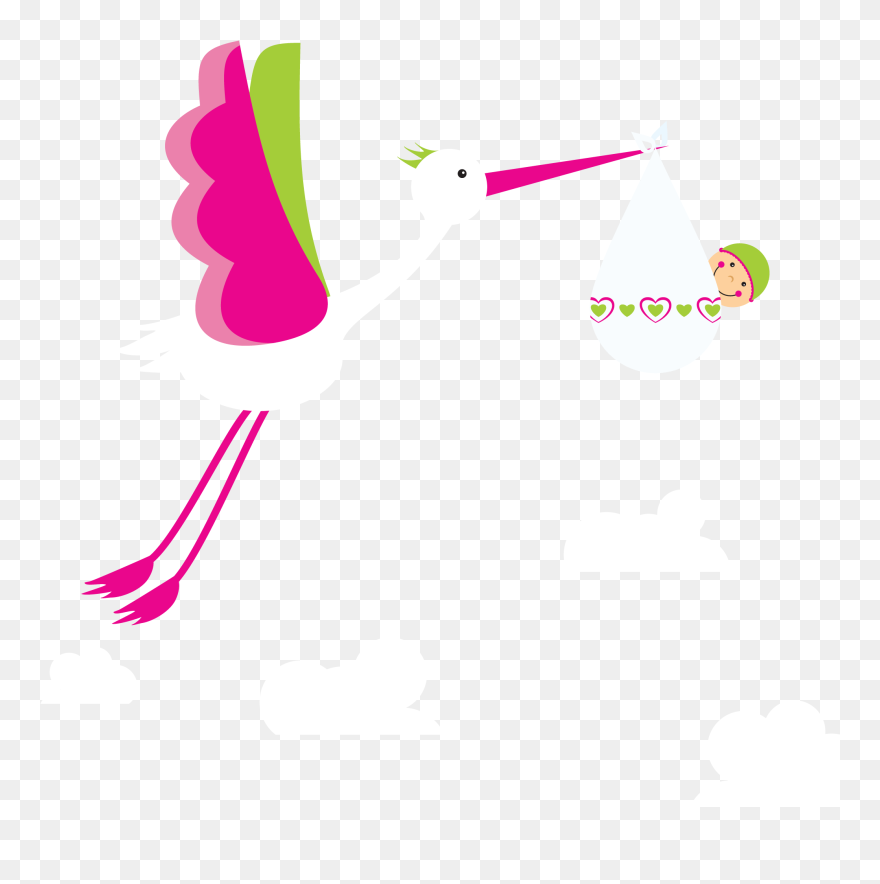 Stork Clipart Pink Stork - Png Download
