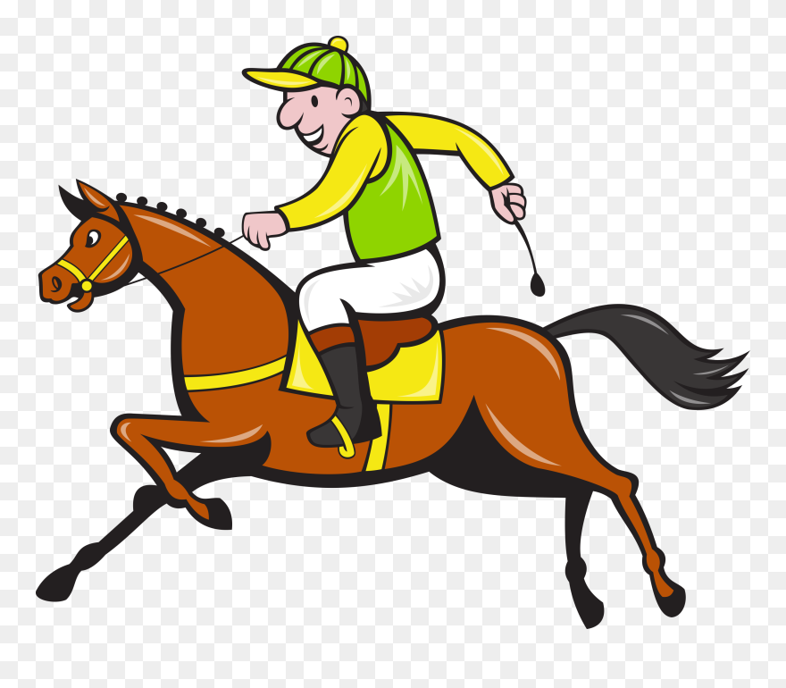 Png Jockey Transparent Images - Cartoon Horse Racing Clipart