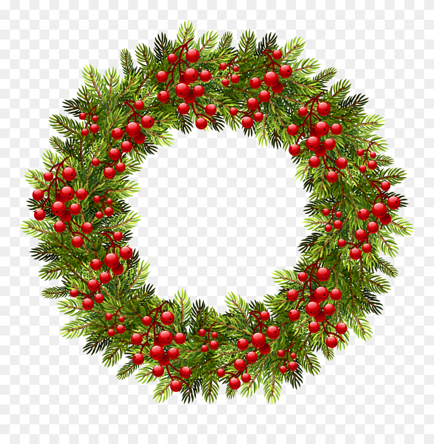 Green Christmas Pine Wreath Png Clipart Image Transparent Png