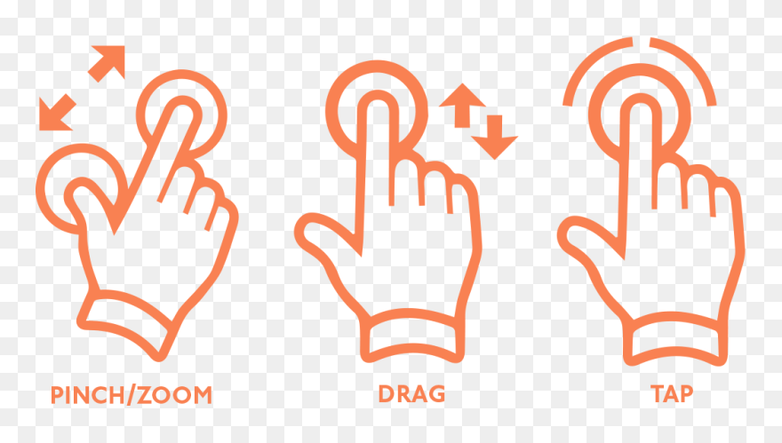 Touch Instructions - Pinch Zoom Icon Clipart
