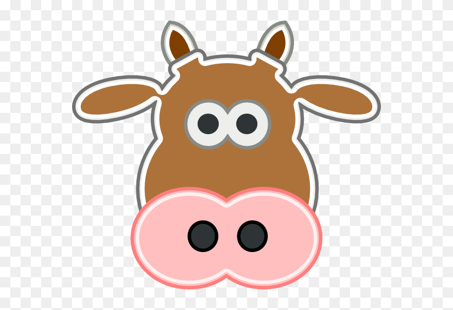Cow Face Clip Art - Brown Cow Face Clip Art - Png Download