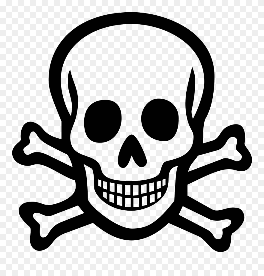 Skull And Crossbones Poison Computer Icons Human Skull - Tete De Mort Png Clipart