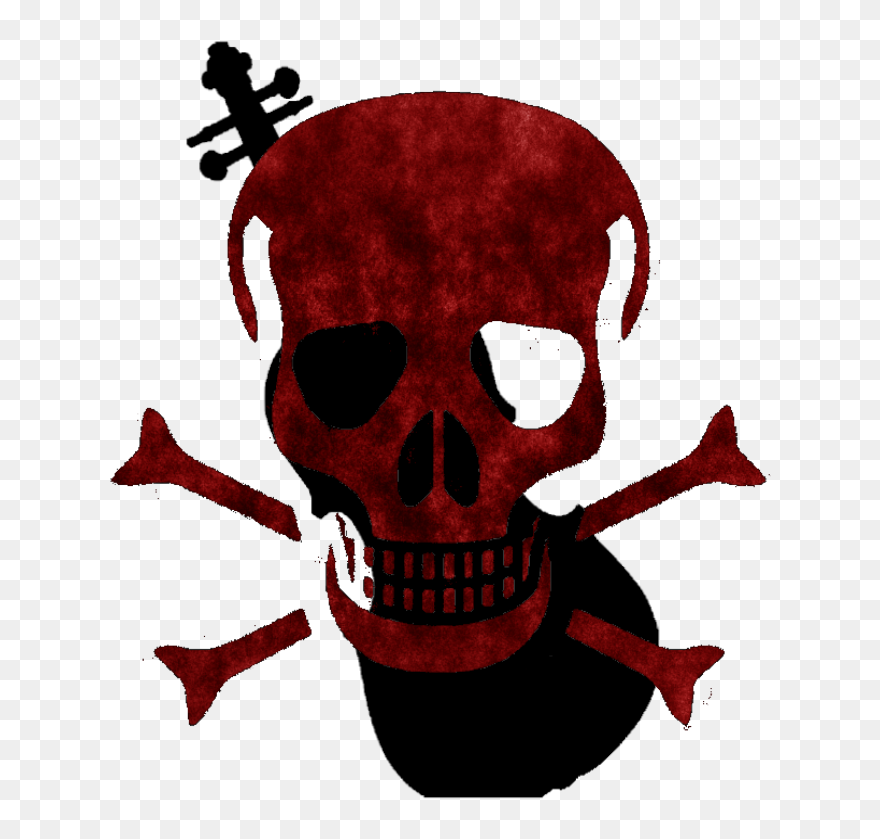 Skull And Crossbones Red Skull Skull And Bones Human - Black Pirate Skull And Crossbones Clipart