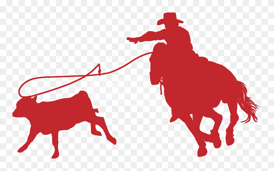 Calf Roping Team Roping Breakaway Roping Decal Silhouette - Tie Down Roping Clip Art - Png Download