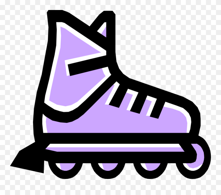 Vector Illustration Of Inline Skate Or Rollerblade - Roller Blades Clipart - Png Download