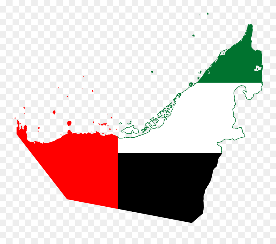 United Arab Emirates Flag Map Clipart