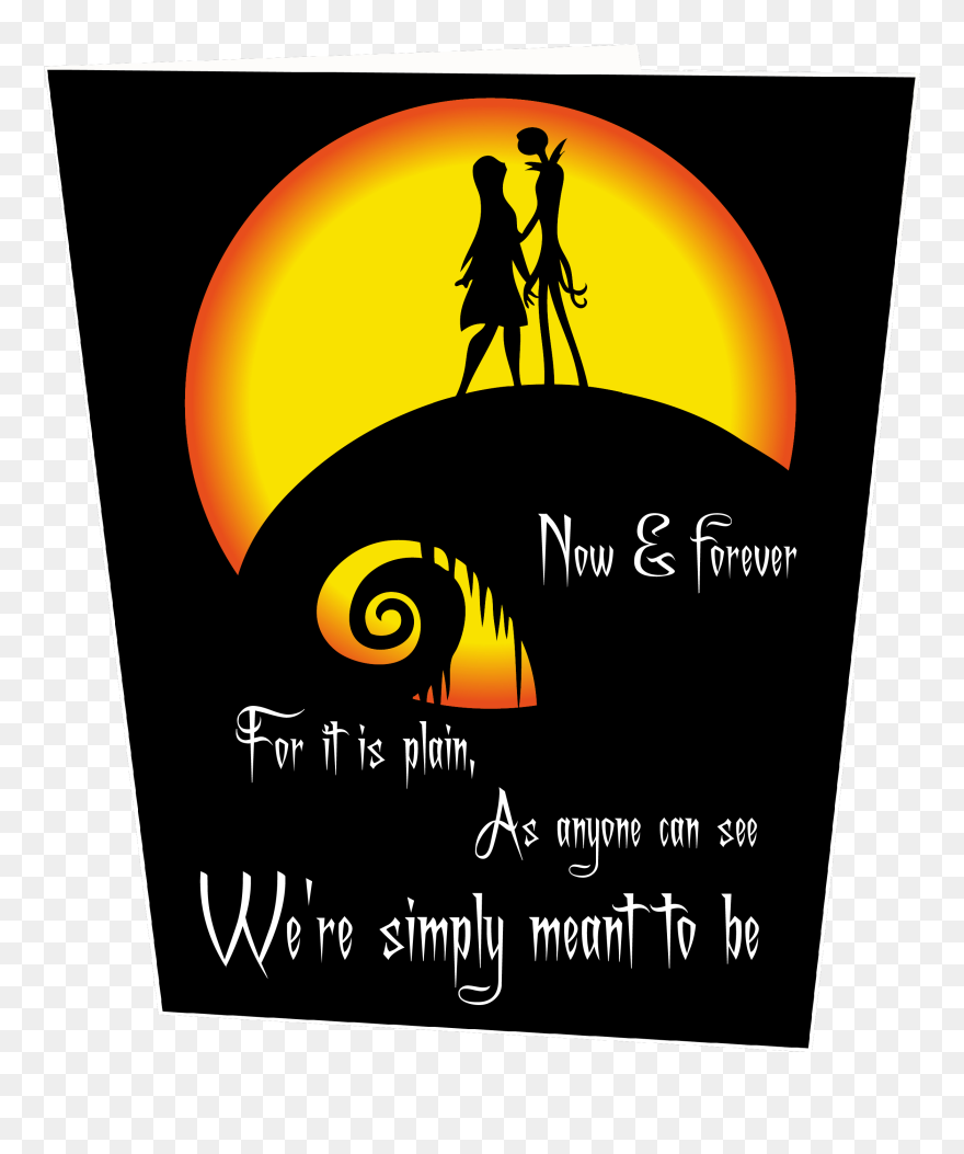 Jack Sally Moon Inspired Anniversary Card 647 - Nightmare Before Christmas Jack And Sally Meant Clipart