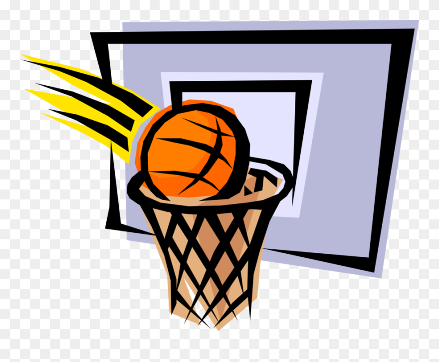 Vector Illustration Of Sport Of Basketball Ball Goes - Basketball Hoop Clipart Png Transparent Png