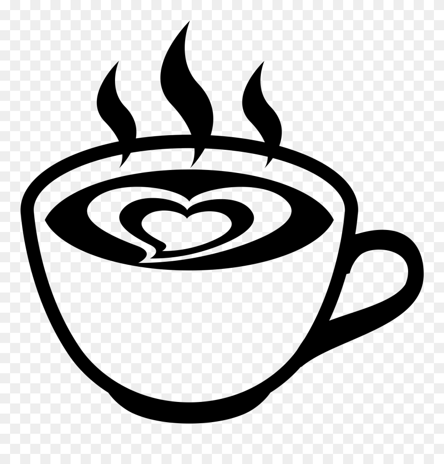 Transparent Coffee Emoji Png - Coffee Emoji Black And White Clipart