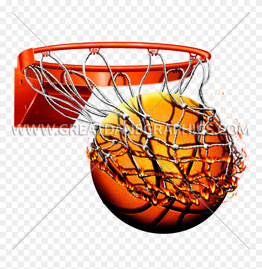 Basketball Net Vector Clipart Image Freeuse Flaming - Flaming Basketball Clipart Transparent Background - Png Download