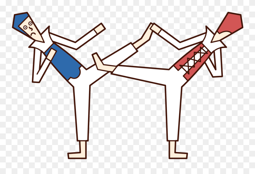 Illustration Of A Taekwondo Player Playing A Match Clipart