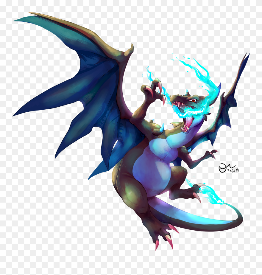 Speedpainting Mega Charizard X - Imagenes De Pokemon Mega Charizard Clipart
