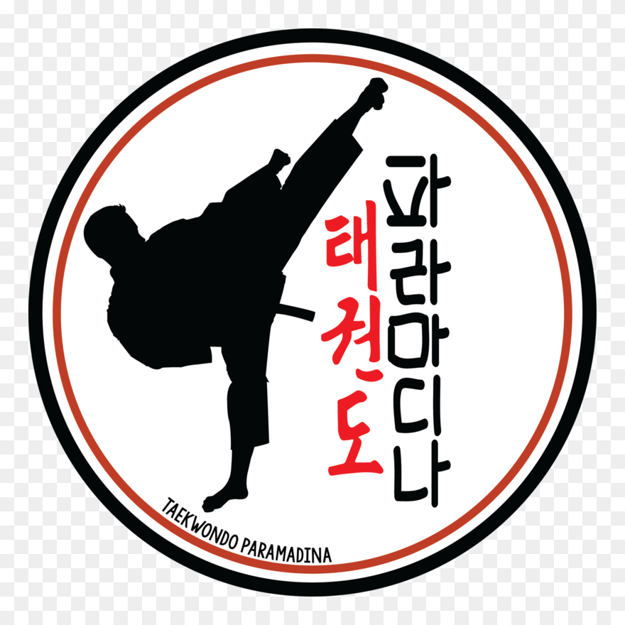Karate High Kick Silhouette Vector Clipart