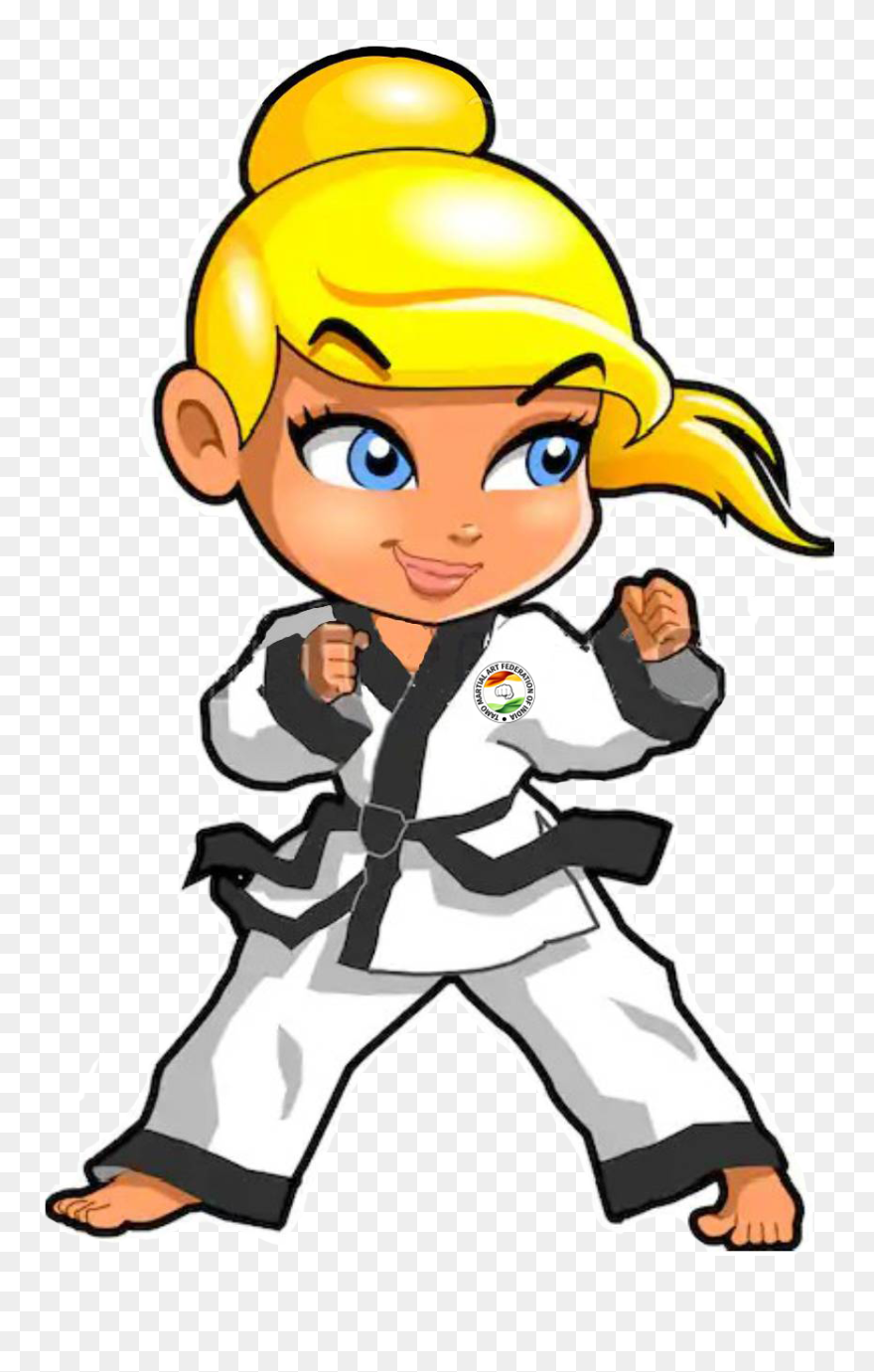 Tamo Martial Art - Karate Girl Cartoon Drawing Clipart