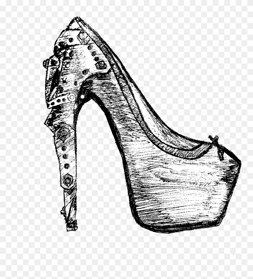 Cross Country Running Shoes Clipart Graphic Freeuse - High-heeled Shoe - Png Download