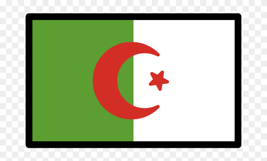 Algeria Flag Emoji Clipart - Circle - Png Download