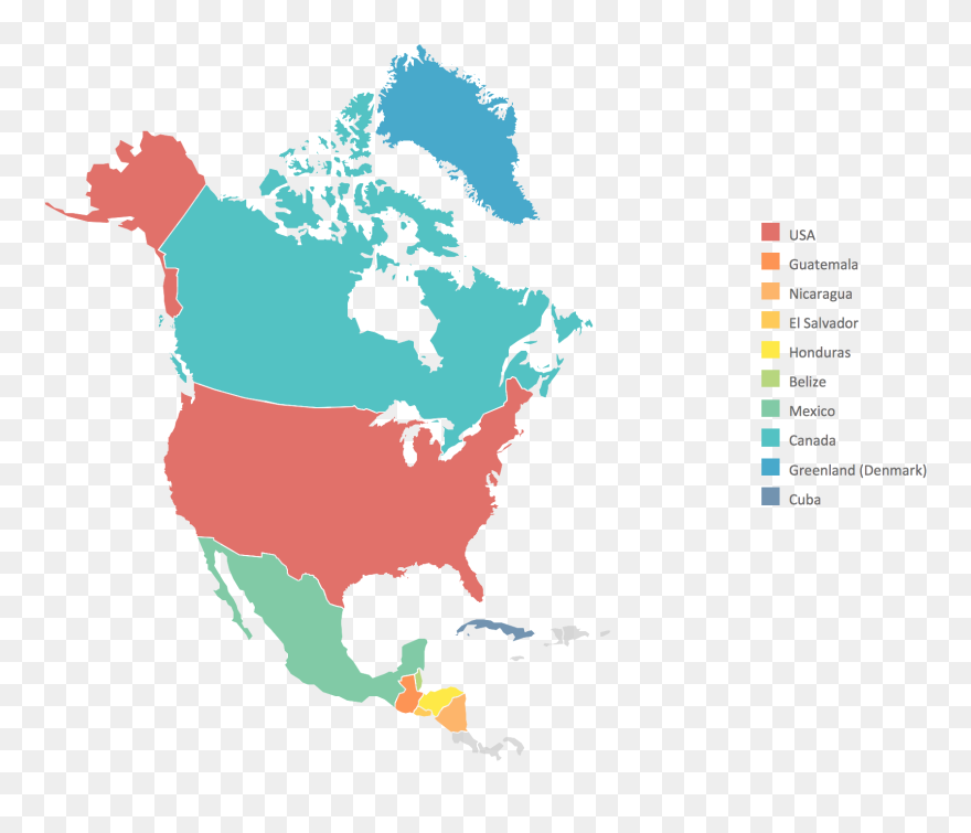 North America Map - High Resolution North America Map Clipart