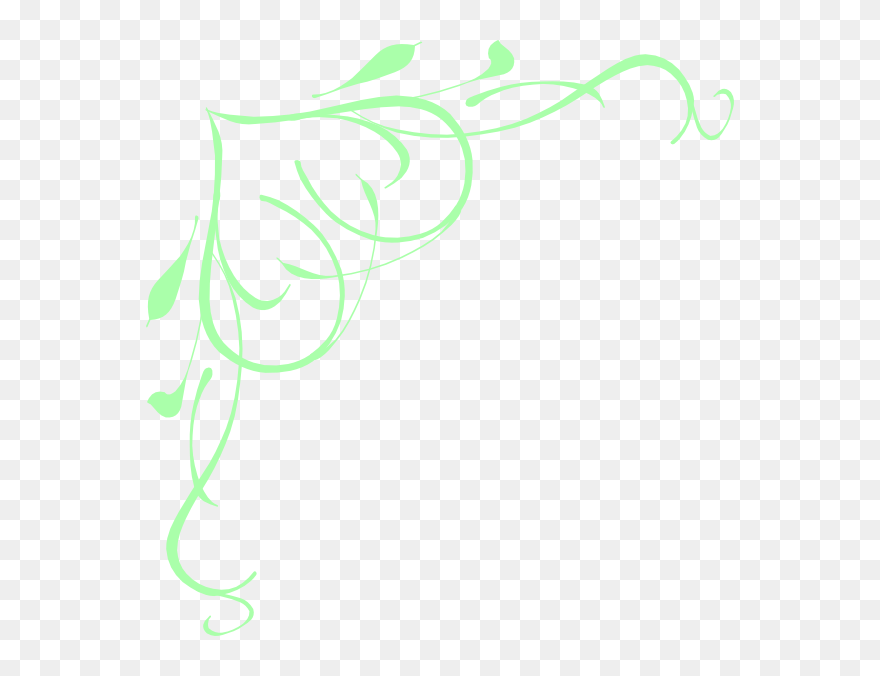 Green Swirl Border Line Clipart