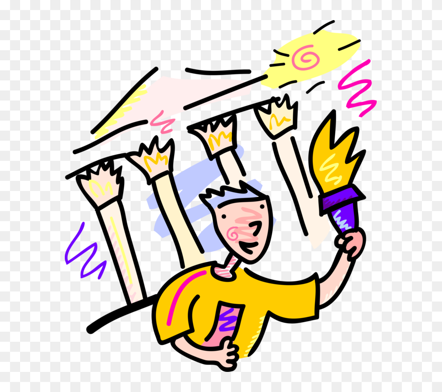 Vector Illustration Of Olympian Competitor Champion - Jovem Correndo Com Tocha Png Clipart