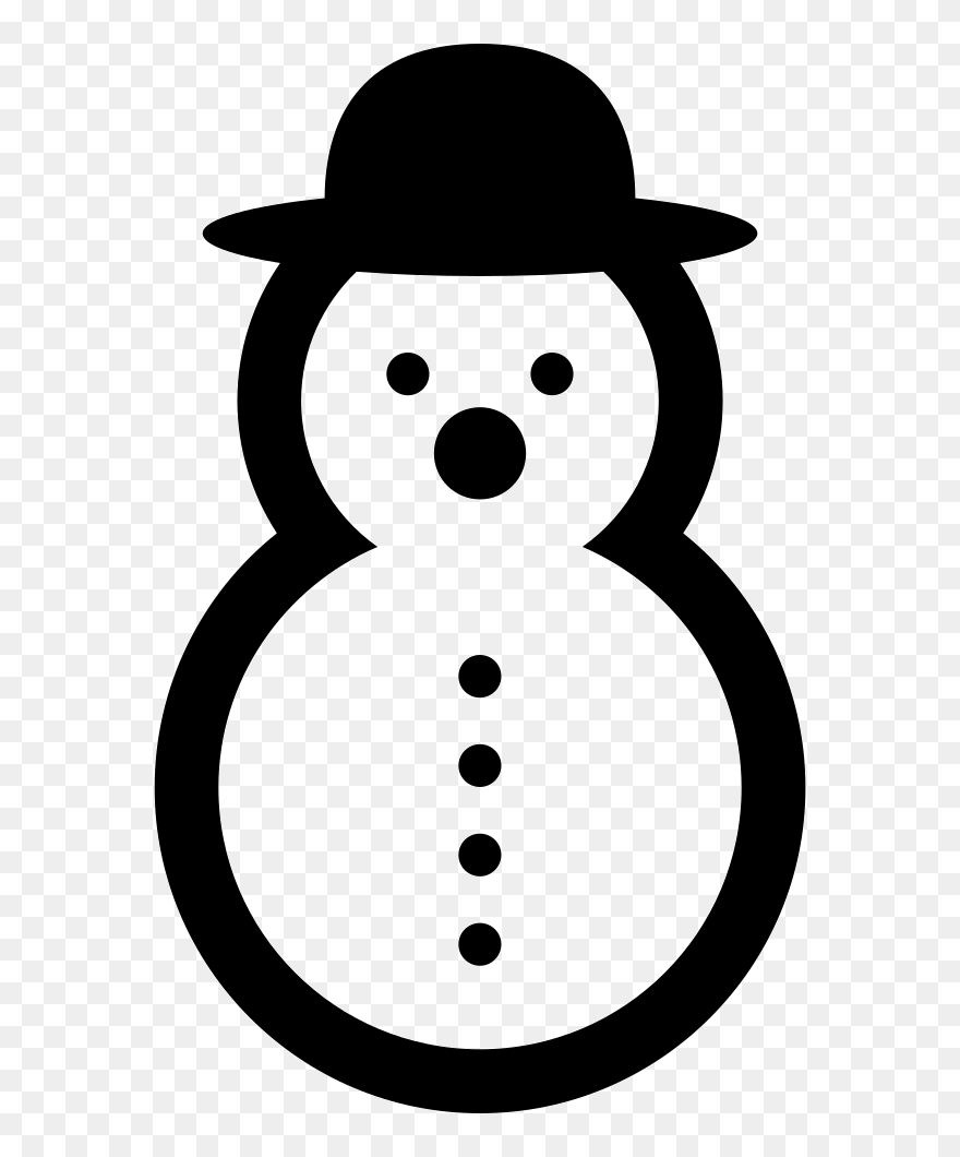 Snowman Of Rounded Shape With Rounded Hat Svg Png Icon - Christmas Shapes On Transparent Clipart