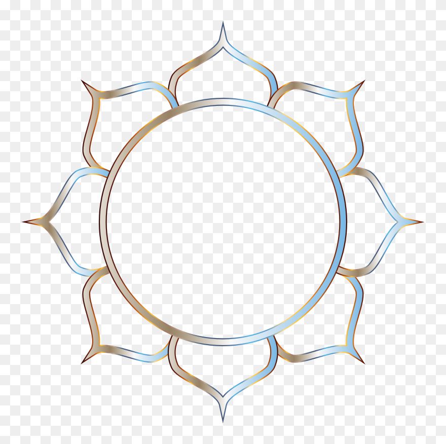 Chromatic Lotus Flower Line Art 2 No Background - Background Transparent Om Png Clipart