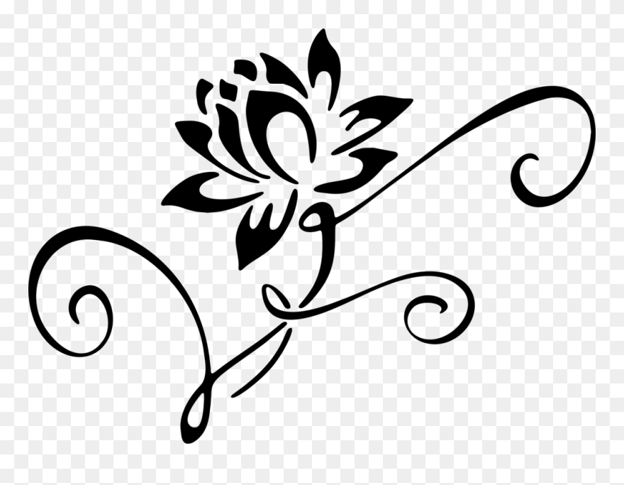 Line Art,plant,flower - Lotus Tattoo Designs Clipart