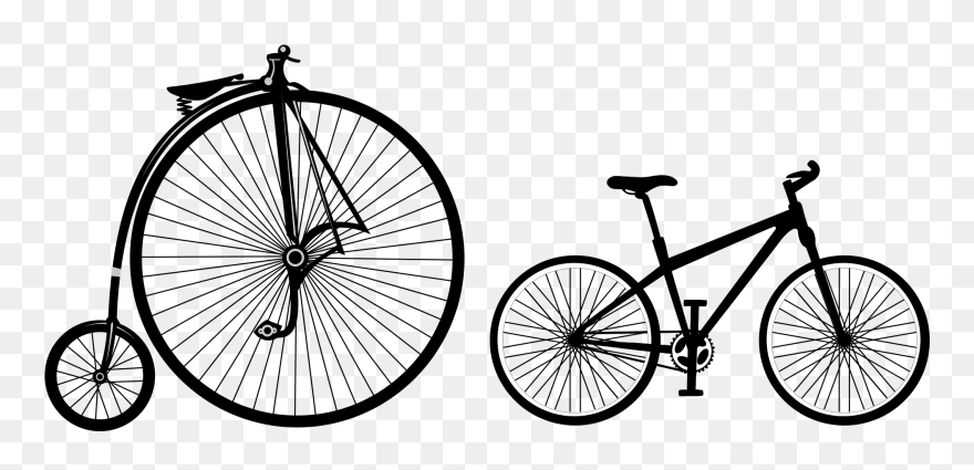 #ftestickers #clipart #bicycle #vintage #blackandwhite - Old Bicycle Vs New Bicycle - Png Download