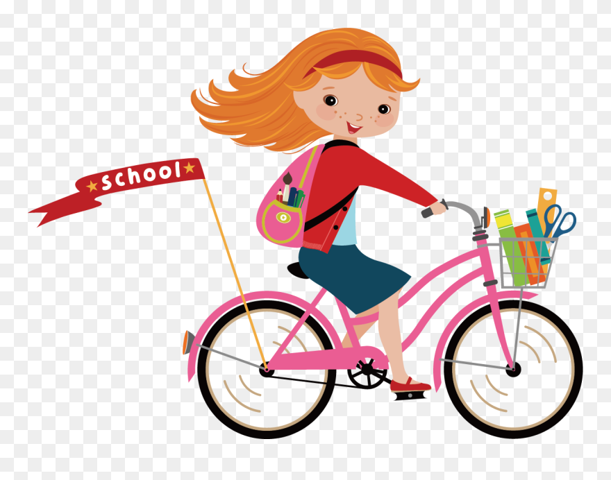 England Flag Clipart Bicycle - Girl Ride A Bike Clipart - Png Download