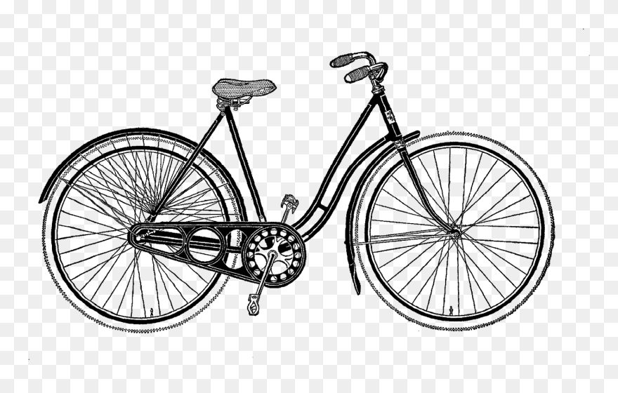 Download Vintage Bicycle Cliparts - Bicycle Black And White - Png Download