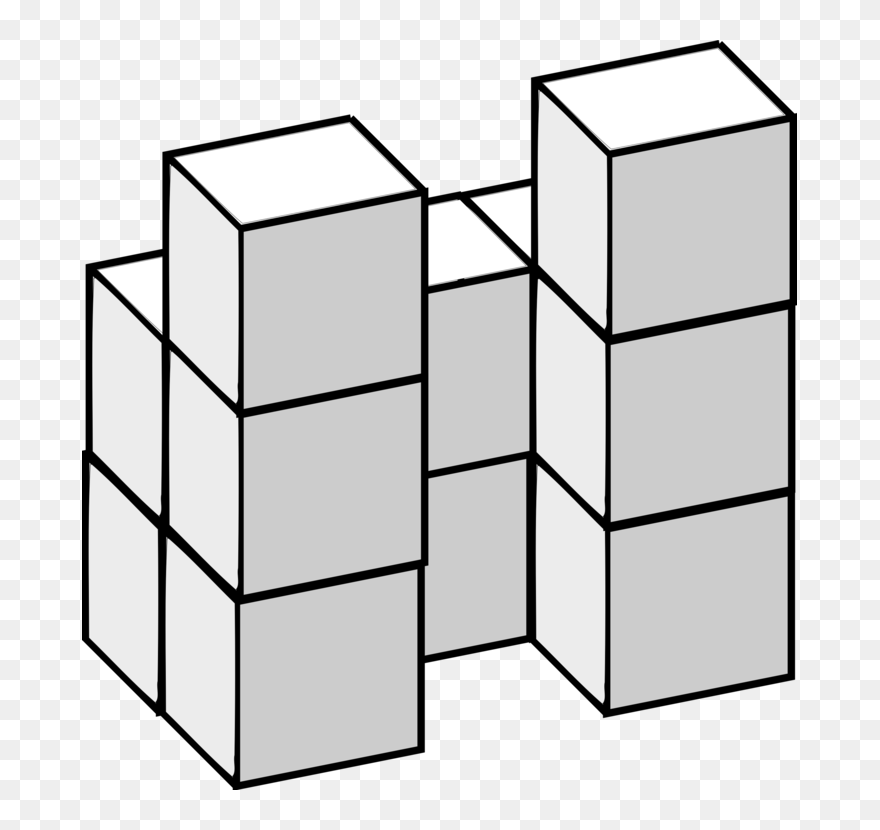 Square,angle,symmetry - Cube Impossible Isometric Drawing Clipart