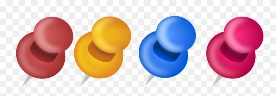 Thumb Tack Clipart Board Pin - Transparent Background Push Pins - Png Download