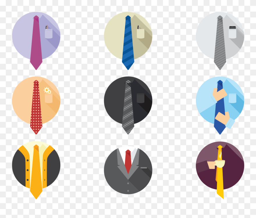 Vector Cravat Icons - Necktie Clipart