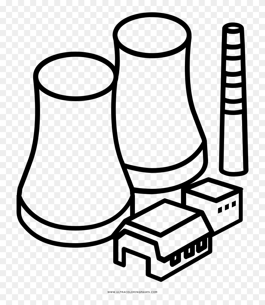 Power Plant Coloring Page - Power Plant Drawing Clipart