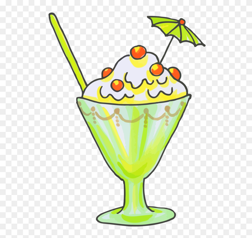 Non Alcoholic Beverage,line Art,martini Glass - Gelas Ice Cream Clipart - Png Download