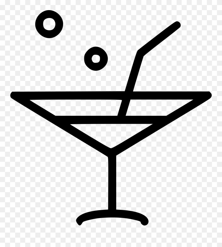 Martini Glass Cocktail Sraw - Food Clipart