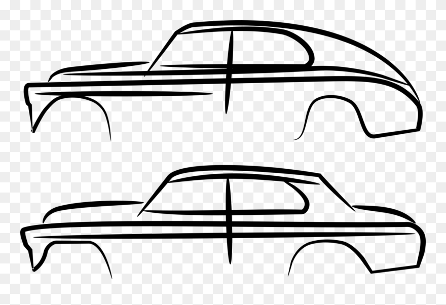 Line Art,automotive Exterior,compact Car - Siluet Mobil Clipart