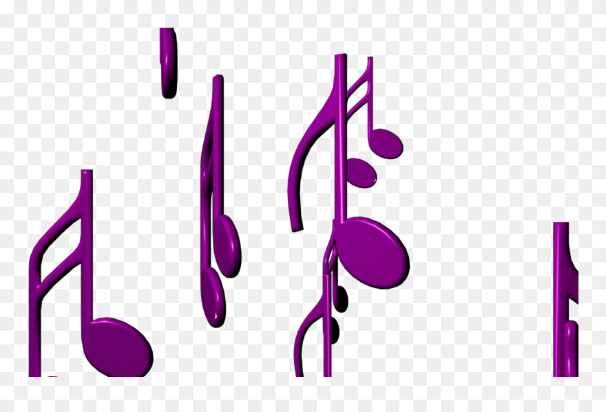 Music Themed Video Clipart With Purple Musical Notes - Clip Art - Png Download