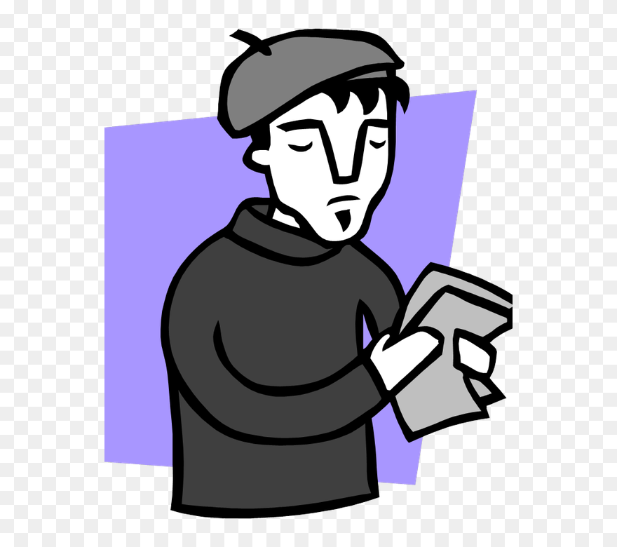 Paris Clipart Poetry Cafe - Transparent Poet Clip Art - Png Download