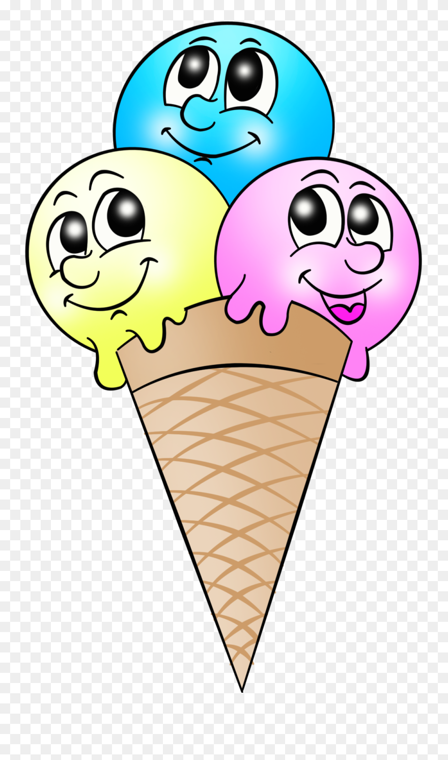 Ice Cream Emoji - Icecream Smily Face Clipart - Png Download
