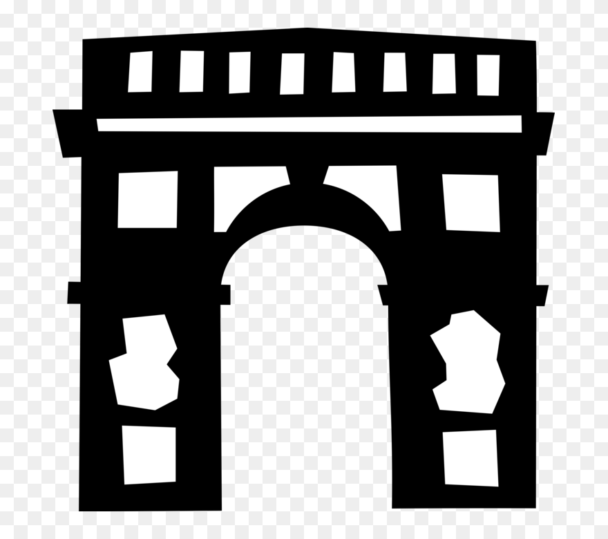 Arc De Triomphe Paris France Image Illustration - Arc De Triomphe Vector Png Clipart