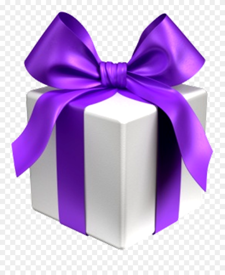 Purple Present Png - Purple Gift Box Png Clipart