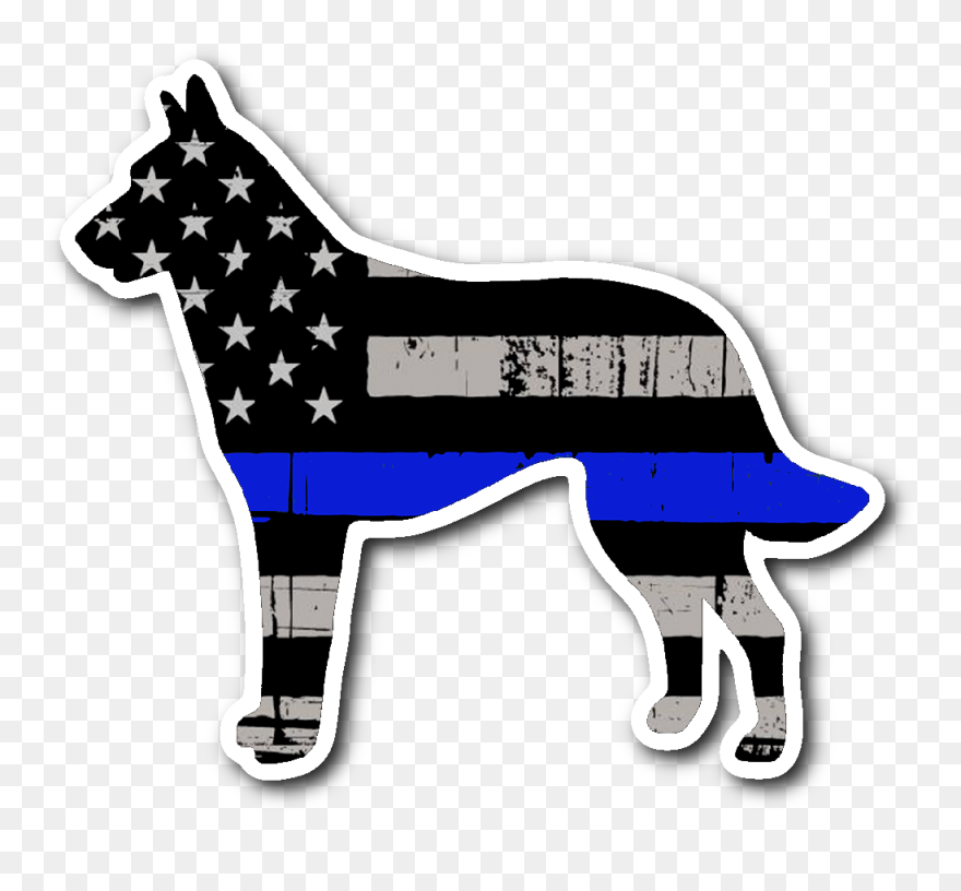 K-9 Belgian Malinois Thin Blue Line Flag Sticker"
 - K9 Thin Blue Line Flag Clipart