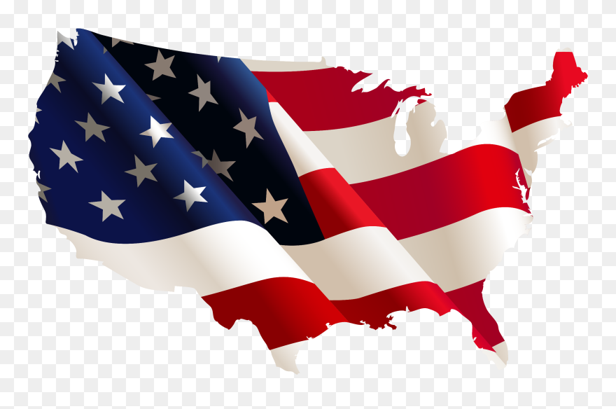 Hd America Transparent Flag Usa Us - American Flag Map Png Clipart
