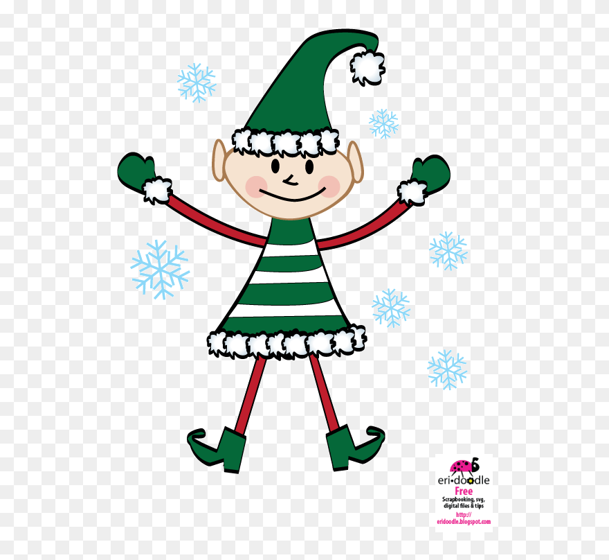 Eri Doodle Designs And Creations - Easy Christmas Elf Drawing Clipart