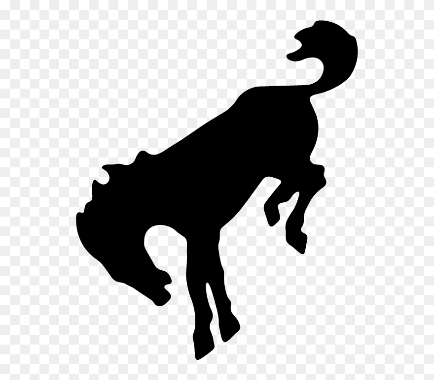 Bucking Mustang Silhouette Bronco Clip Art - Silhouette Bronco Clip Art - Png Download
